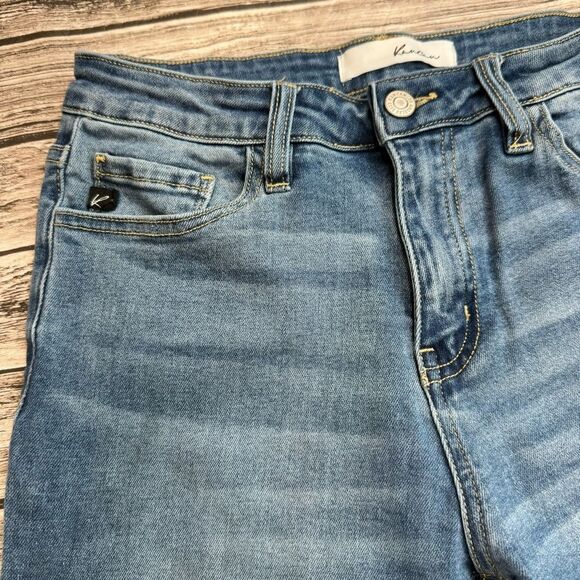 KanCan Women's Distressed Skinny Raw Hem Blue Jeans 5 26 High Rise Zipper Pocket - Picture 4 of 12